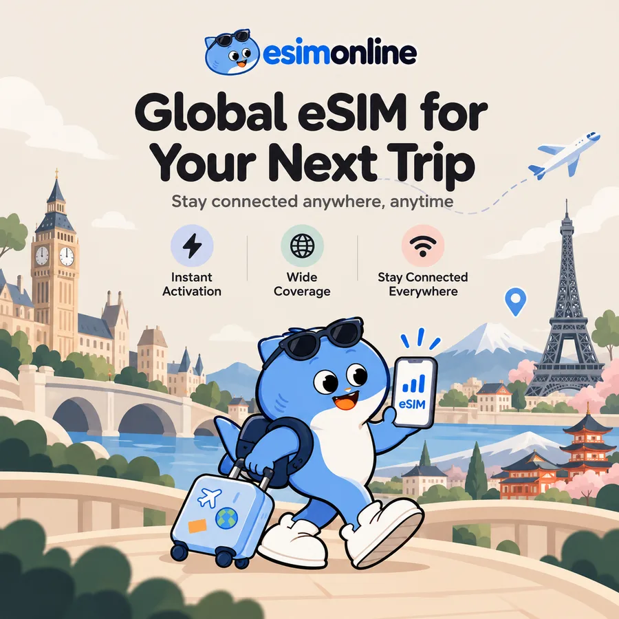 Buy a travel eSIM online, install it before you fly, and land already connected